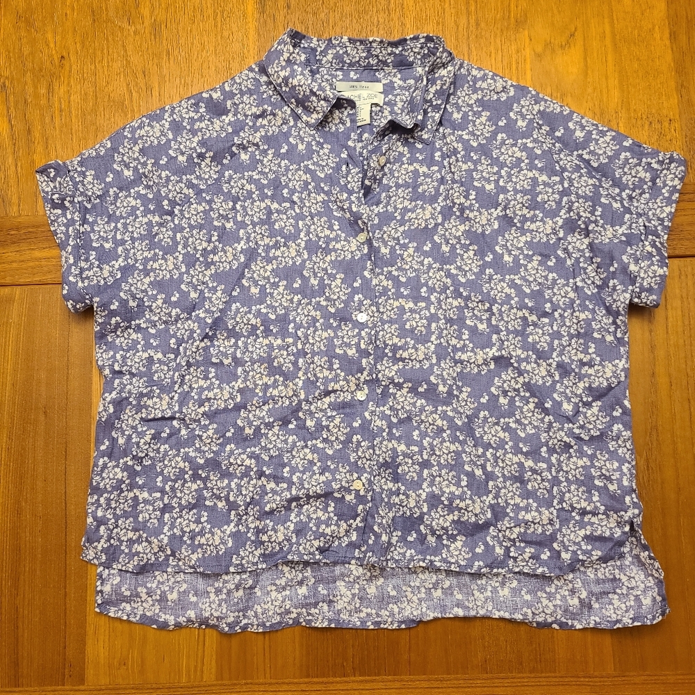 100% linen floral button up - Rachel Zoe size S